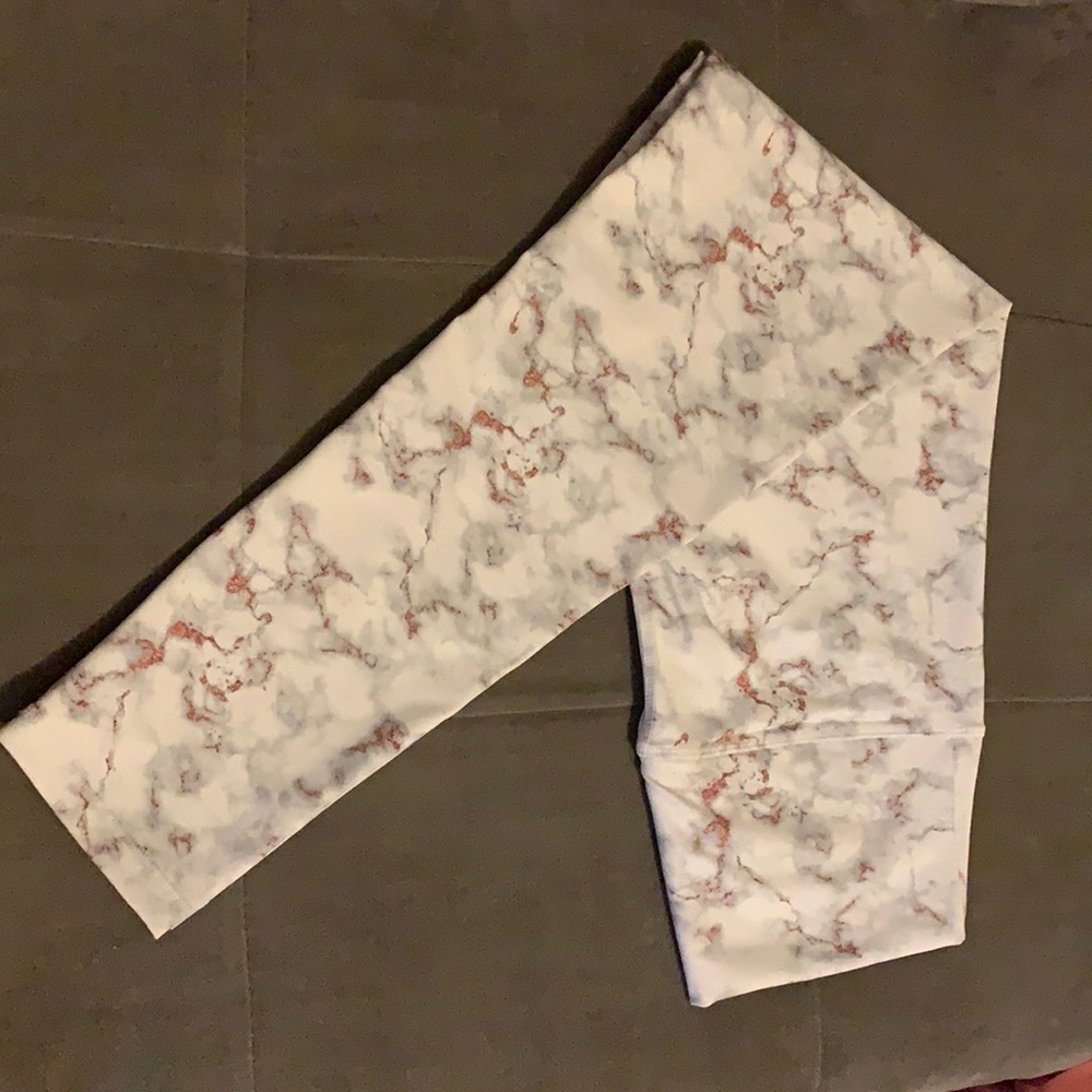 White with rose gold marble DYI leggings!